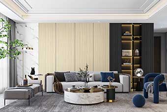 钦州轻奢风格-客厅